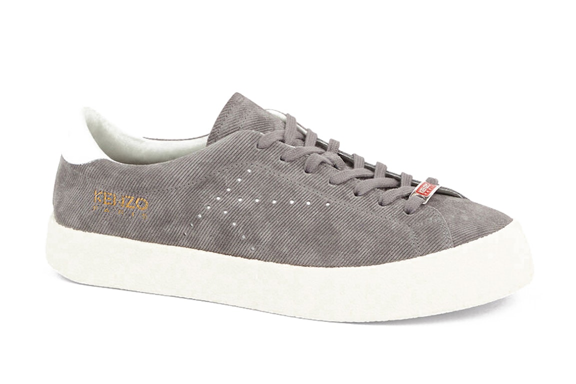 Pre-owned Kenzo Swing Low Top Trainers Suede Misty Grey In Misty Grey/white/gold