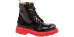 Kenzosmile Lace Up Boots Black Spazzolato Leather Red Sole (Women's)