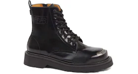 Kenzosmile Lace Up Boots Black Spazzolato Leather
