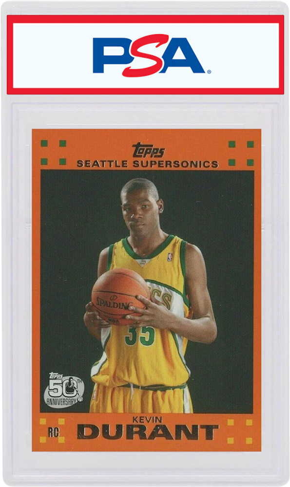 Kevin Durant (Seattle Supersonics) 2007 Topps Basketball #2 RC Rookie Card  - PSA 9 MINT