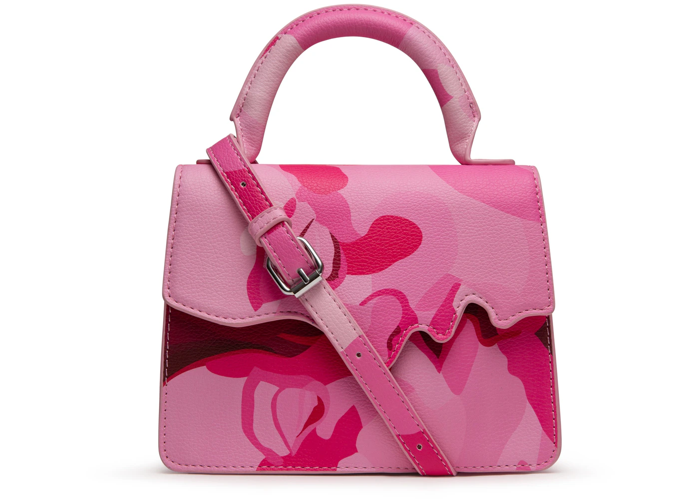 KidSuper Kissing Bag Pink in Vegan PU with Silver-tone US