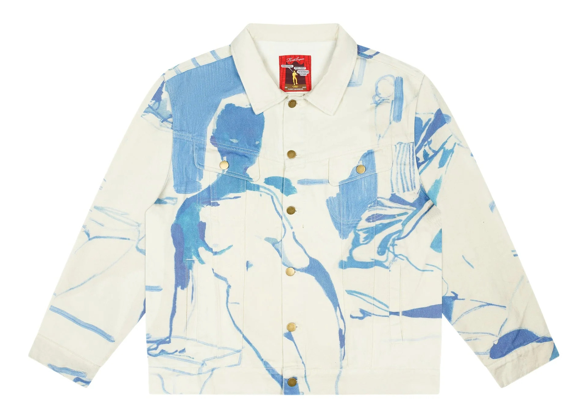 KidSuper Studios 1989 Bedroom Painting Denim Jacket Cream Men's