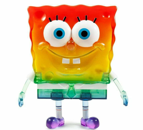 Kidrobot Spongebob Squarepants SDCC Sponge Spongebob Figure 8 Inch Rainbow - ES