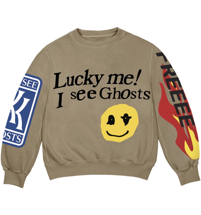 Kids See Ghosts Lucky Me Crewneck Sweatshirt Trench Men s FW18 US