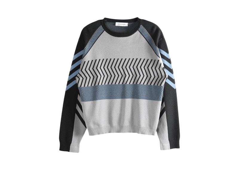 Kiko Kostadinov Combed Cotton Gizi Panelled Jumper Dark Wash 