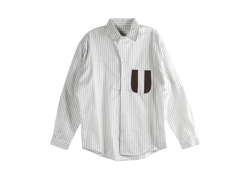 Kiko Kostadinov Double Stripe Veca Panelled Shirt Dark Wash Men's - US