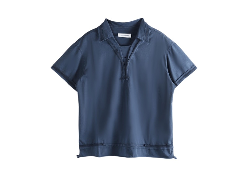 トップス tdk_void polo Kiko Kostadinov Overdyed Cotton Otak Polo Shirt Dark Wash Men's - US