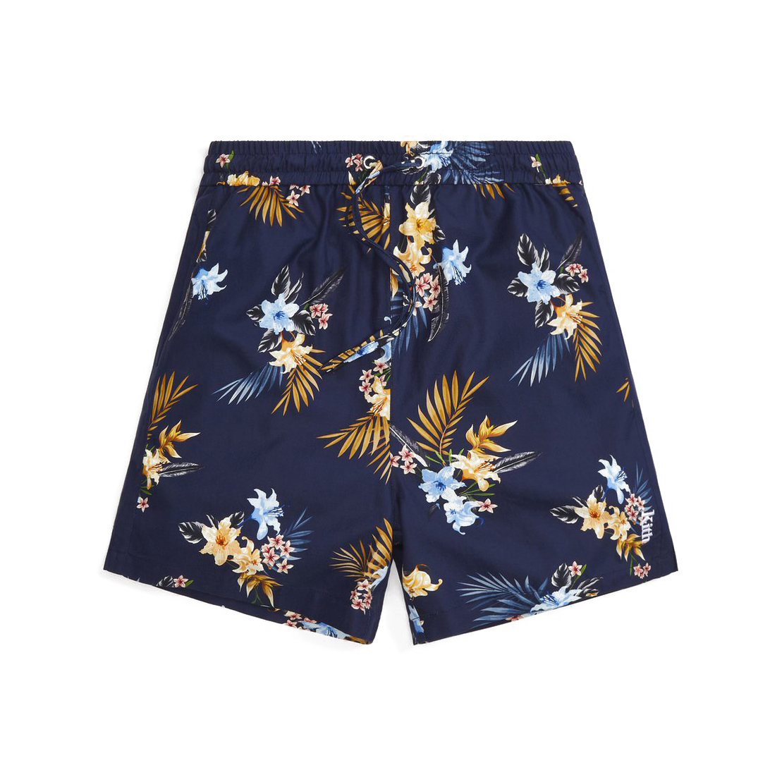 Nahmias Hawaiian-print silk shorts - Blue