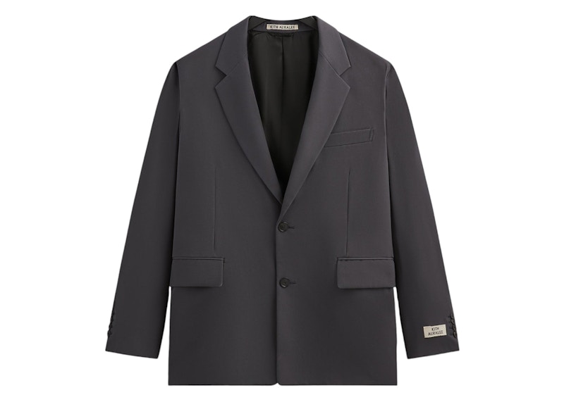 Pre-owned Kith Men's  101 X Auralee Light Wool Max Gabardine Jacket In Gray Pinstripe