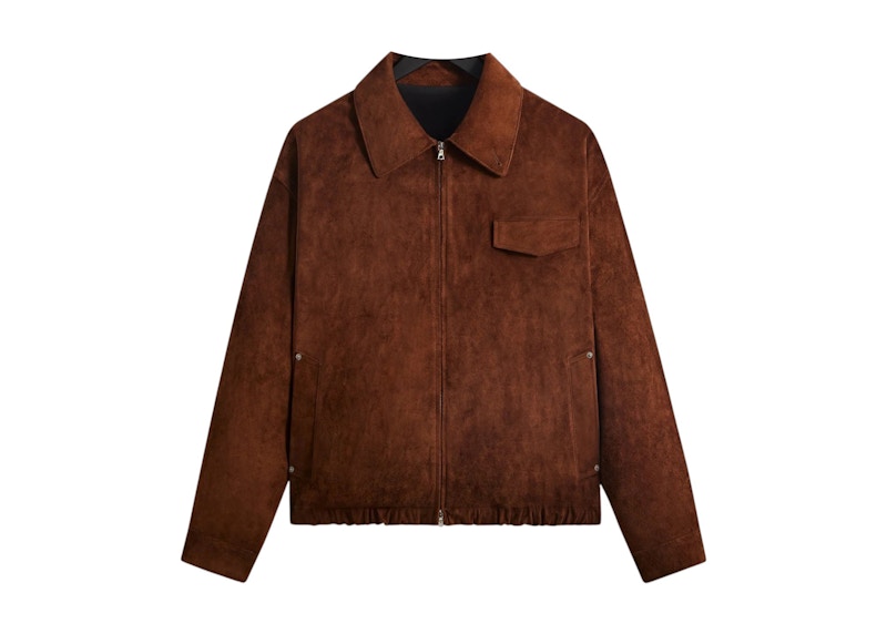 Kith 101 x ssstein Suede Zip Front Jacket Walnut Men's