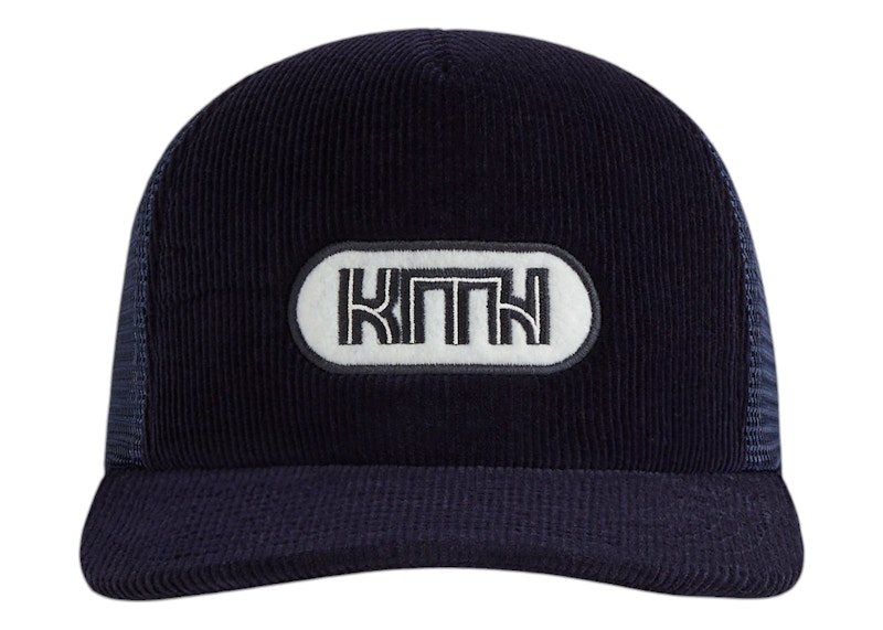 Pre-owned Kith Men's  12 Wale Corduroy Trucker Hat In Ink