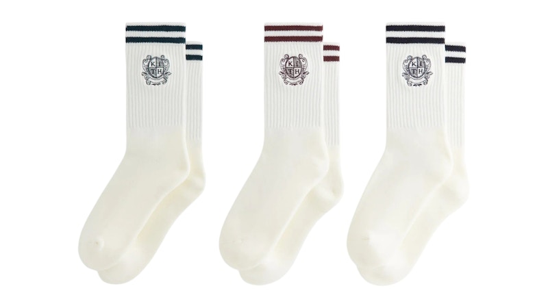Kith 3-Pack Crest Crew Socks Silk