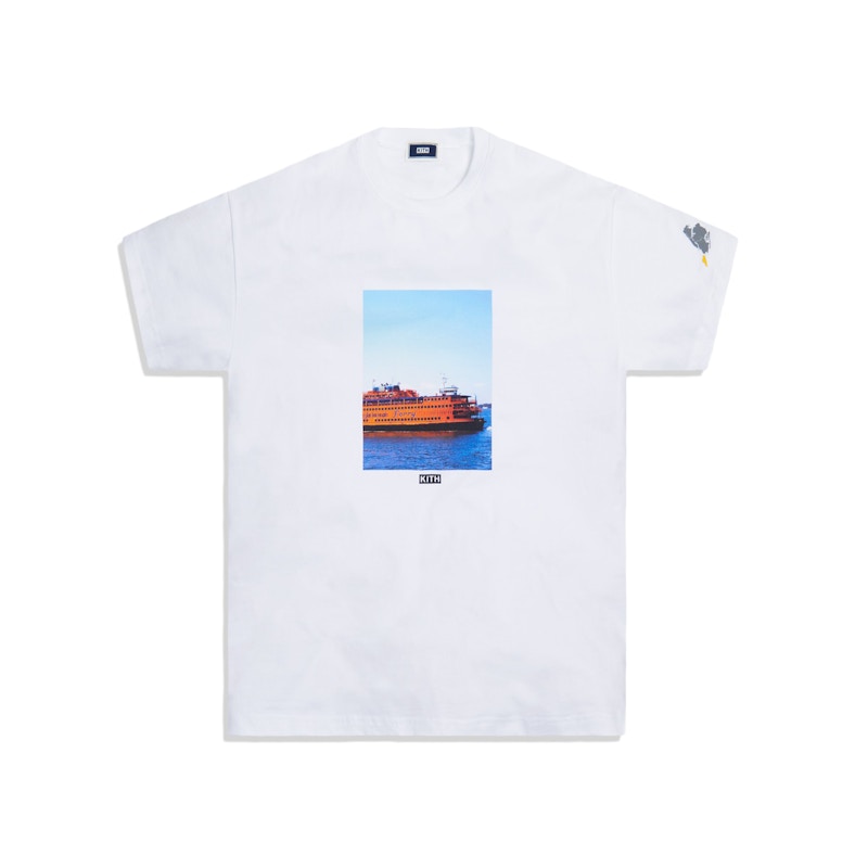 Pre-owned Kith Men's  5 Borough Staten Island Tee Shirt In White