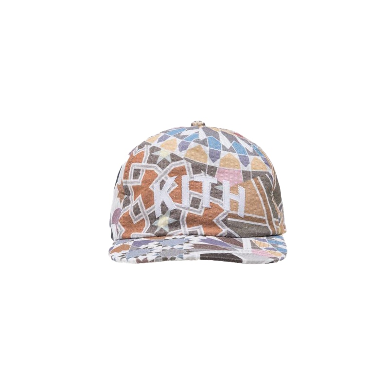 Kith 5-Panel Pinch Crown Seersucker Cap Tile/Multi