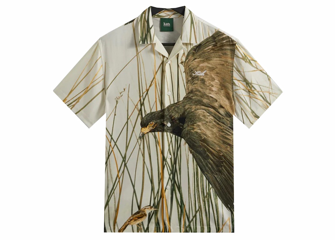 Pre-owned Kith Amnh Birds Camp Collar Shirt White