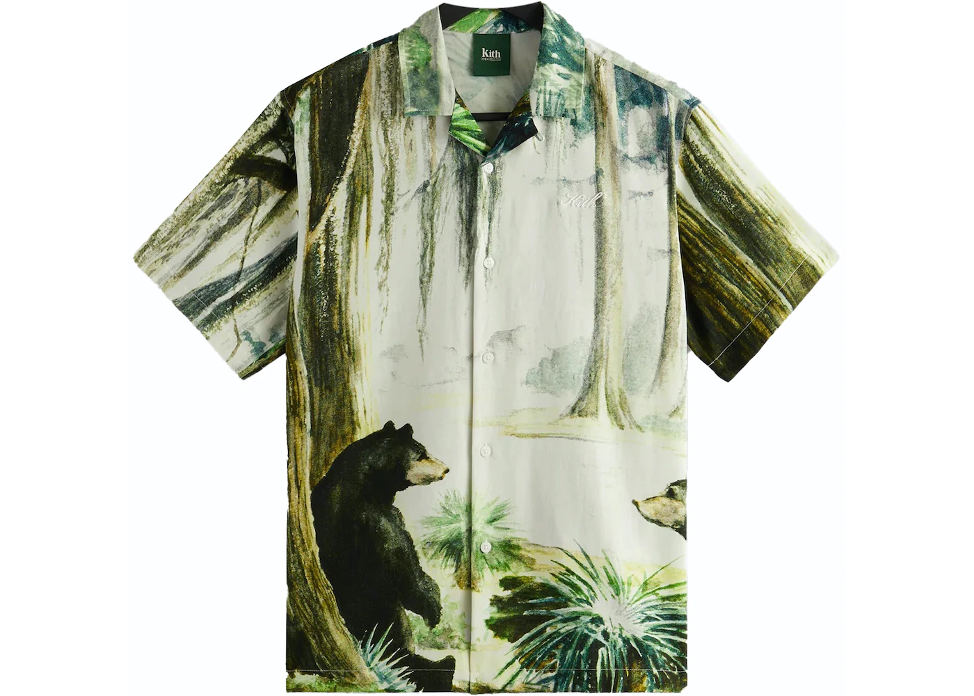 Kith AMNH Black Bear Camp Collar Shirt White Men's - FW22 - US