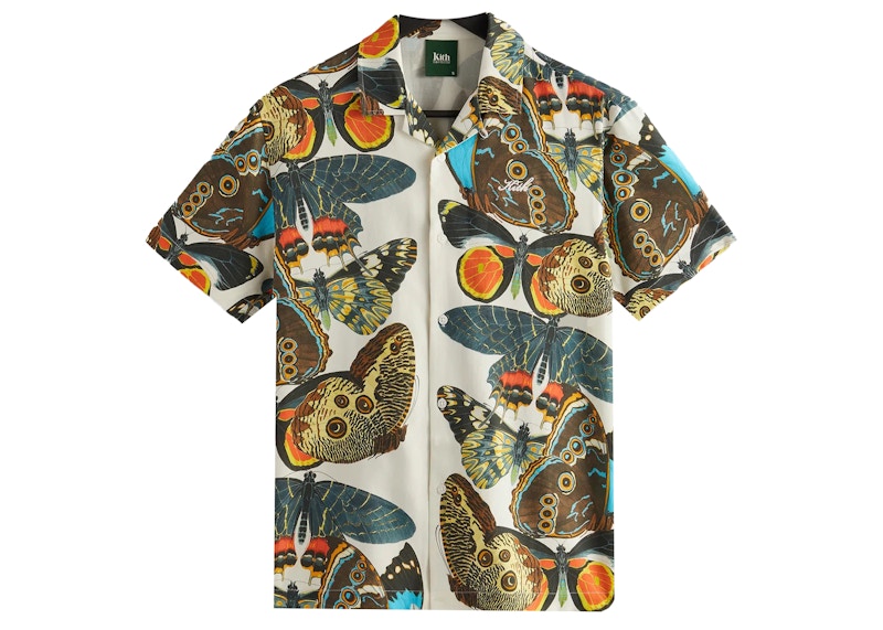 Kith AMNH Butterflies Camp Collar Shirt White