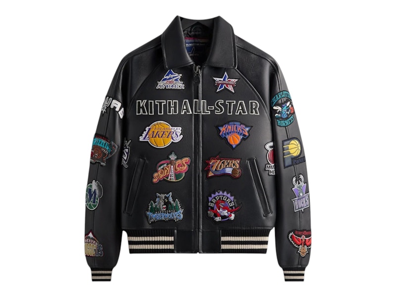 Kith AVIREX NBA All-Star Bomber Jacket Black/Multicolor Men's