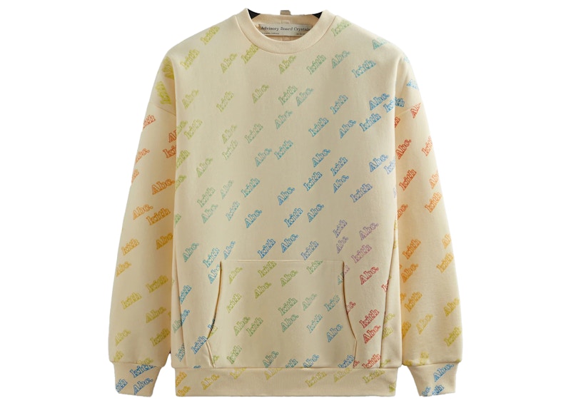 Kith Advisory Board Crystals Rainbow Print Crewneck Cream Men's