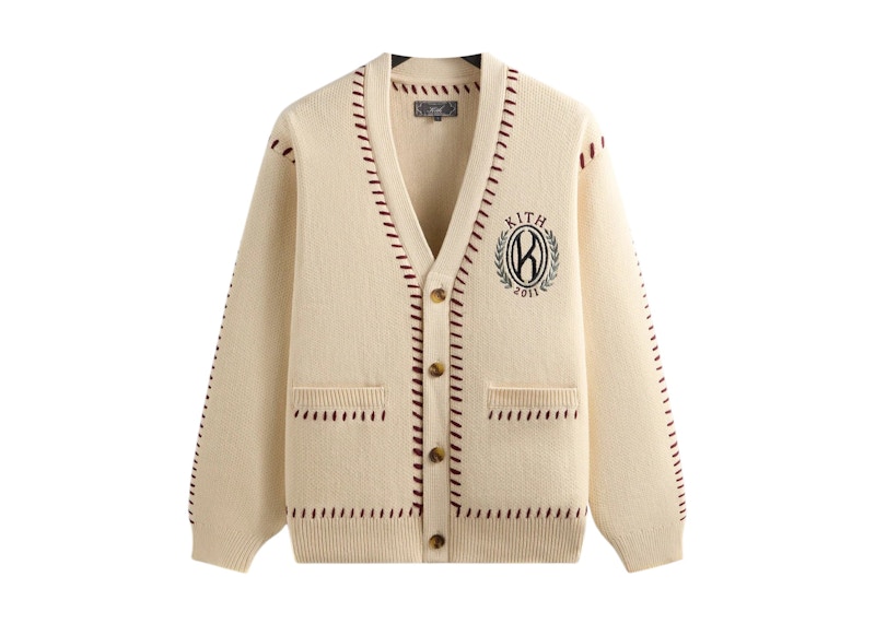 Kith Artisanal Stitch Cypress Cardigan Sandrift Men's - FW25 - US