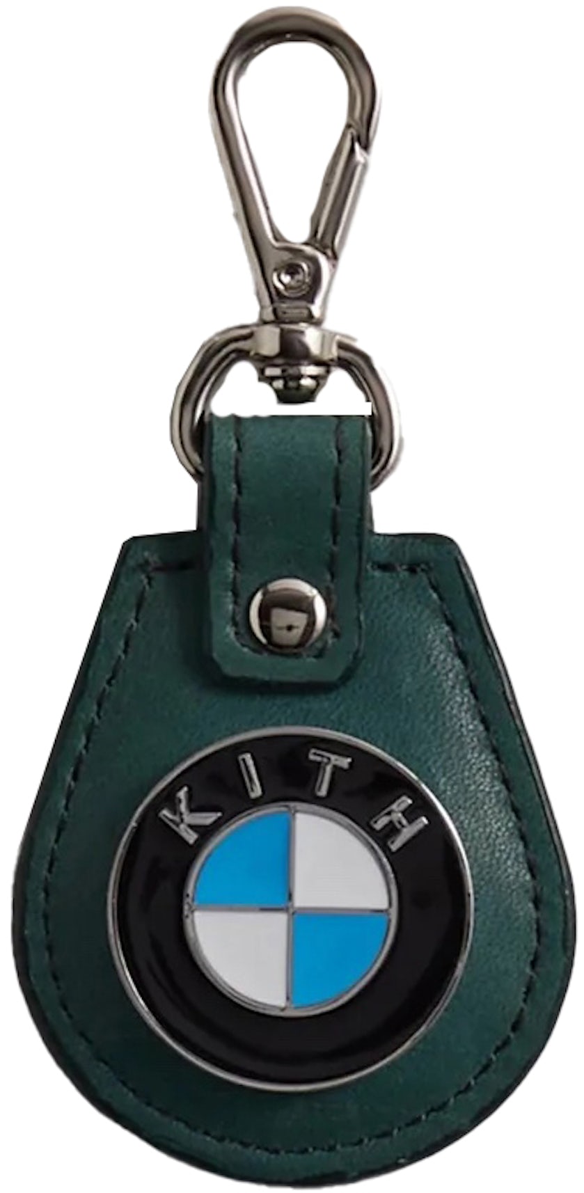 Logo Leather Keychain in Black - Moncler