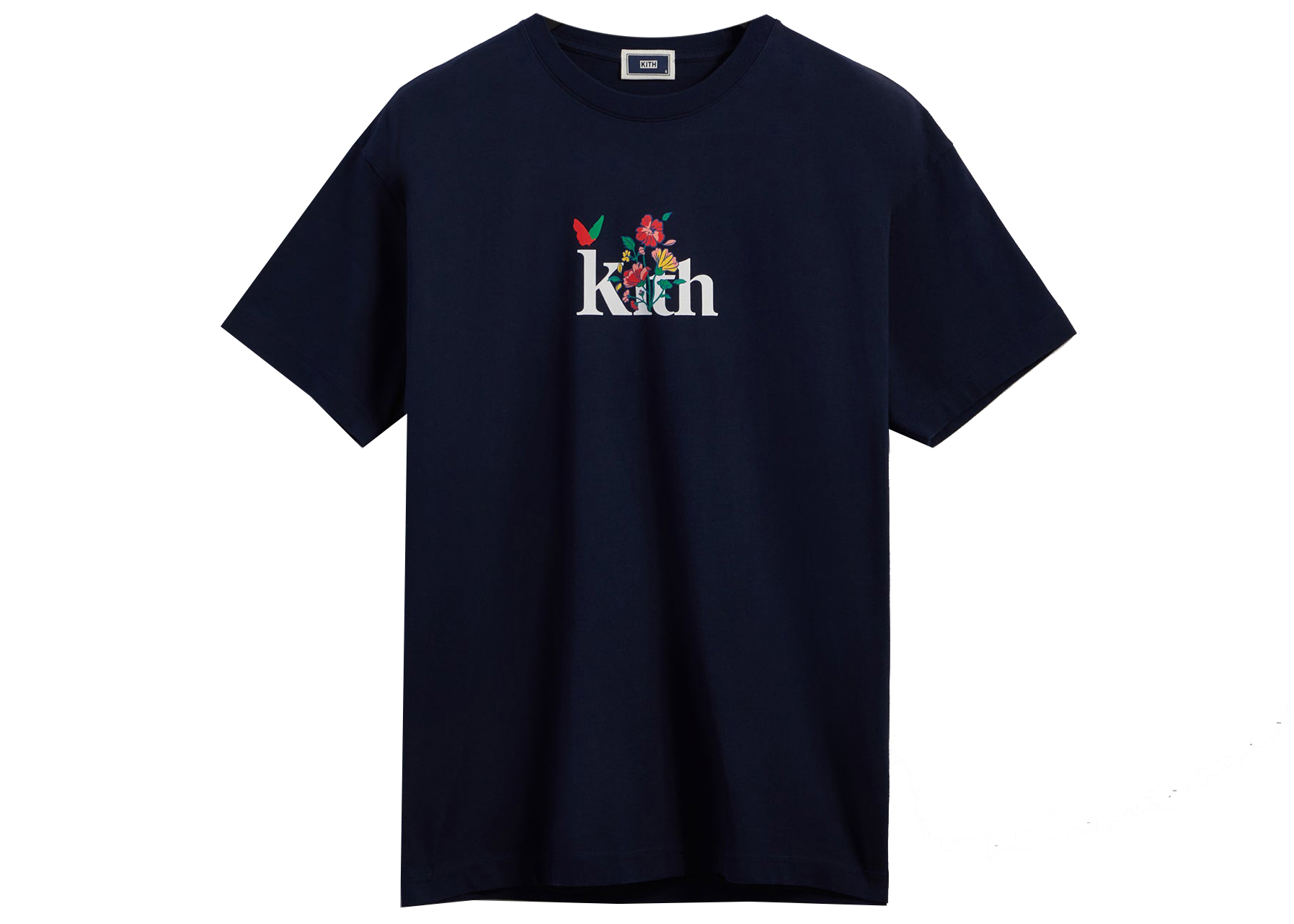 Kith Begonia Floral Serif Logo Tee Nocturnal Men's - SS22 - US