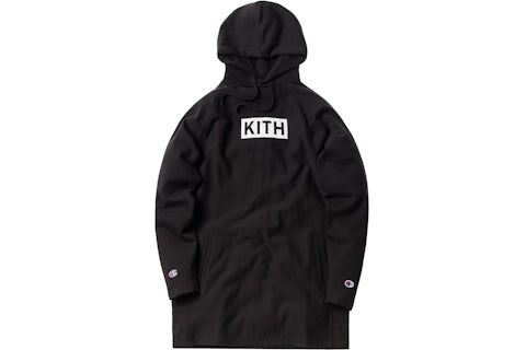 Kith Champion Extended Hoodie Black SS18 US - Main Image