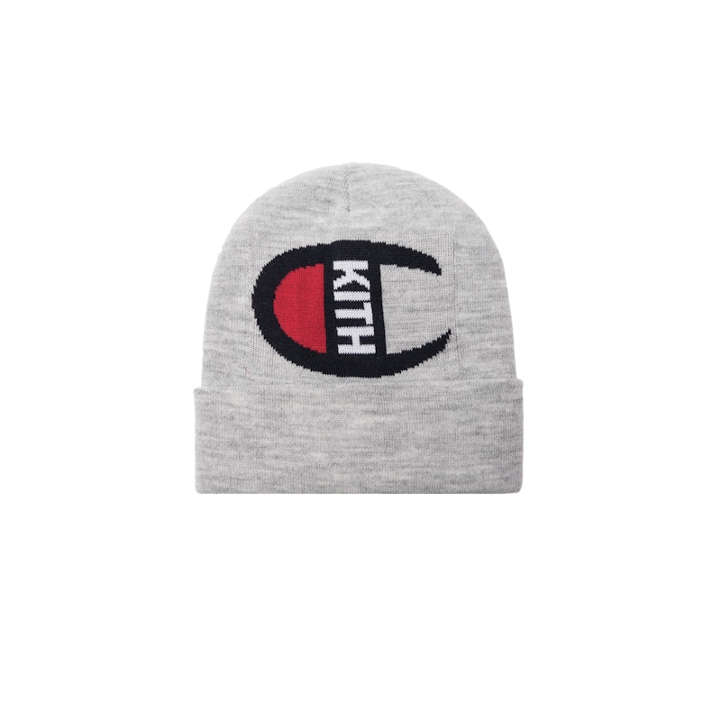 Kith Champion Intarsia Logo Beanie Heather Grey - SS18 - JP