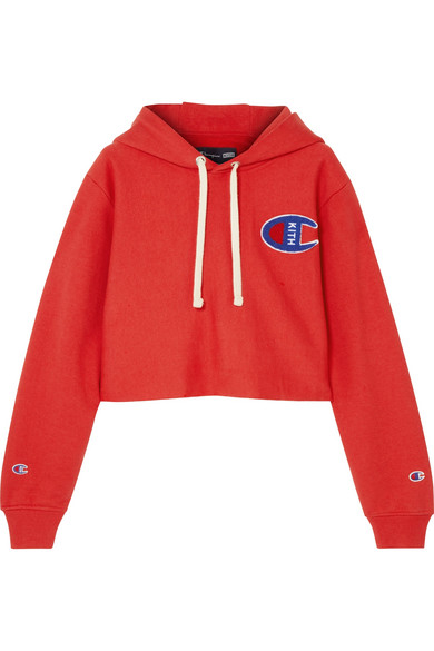 Kith Champion Nia Cropped Hoodie Red - SS18 - US