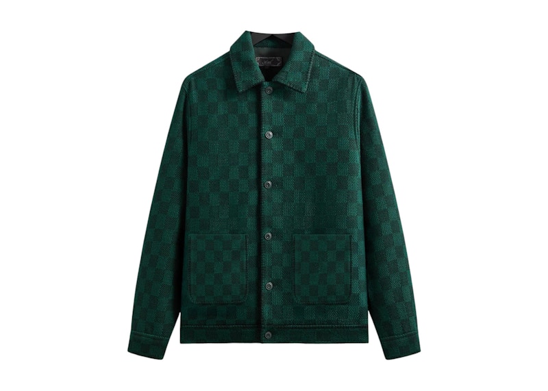 Kith Check Boucle Boxy Collared Overshirt Ivy Green Men's - FW25 - US