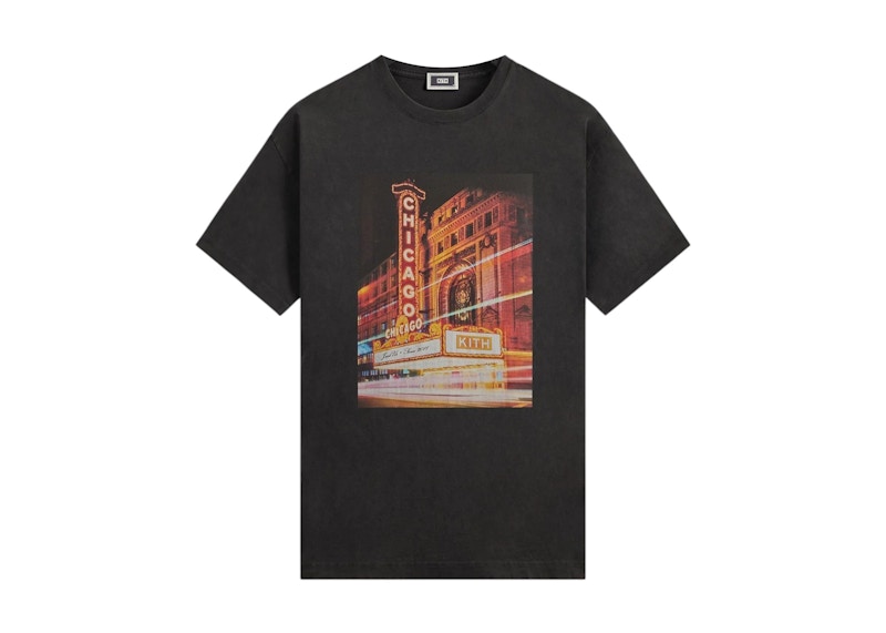 Kith Chicago Lights Vintage Tee Black Men's - FW25 - US Kith Chicago Lights Vintage Tee Black Men's - FW25 - US