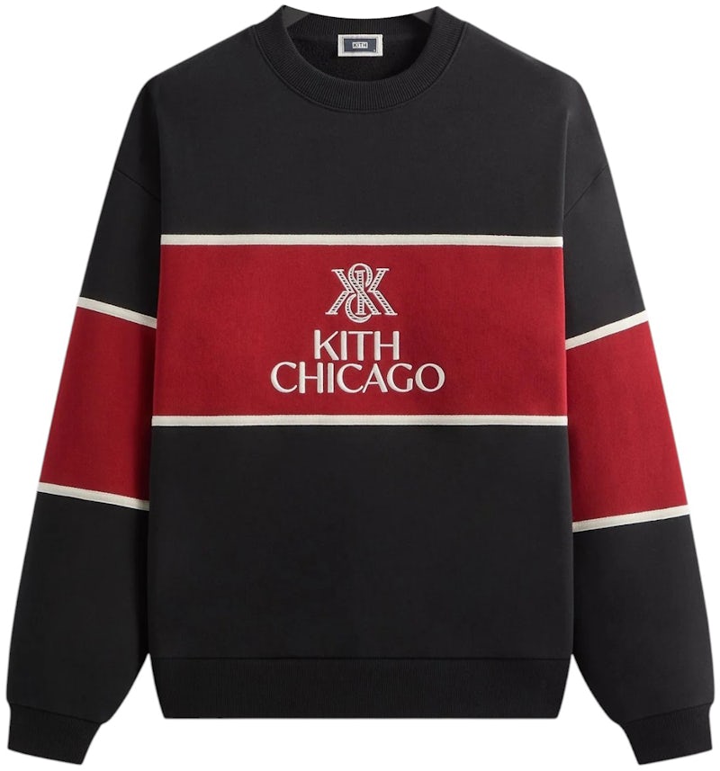 Kith Chicago Panelled Nelson Crewneck Black Men's FW25 GB