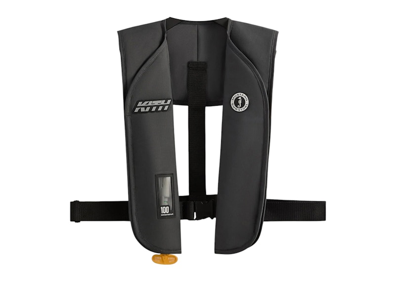 Pre-owned Kith Men's Cigarette Racing For Mustang Survival Mit 100 Convertible A/m Inflatable Pfd Vest In Blac In Black