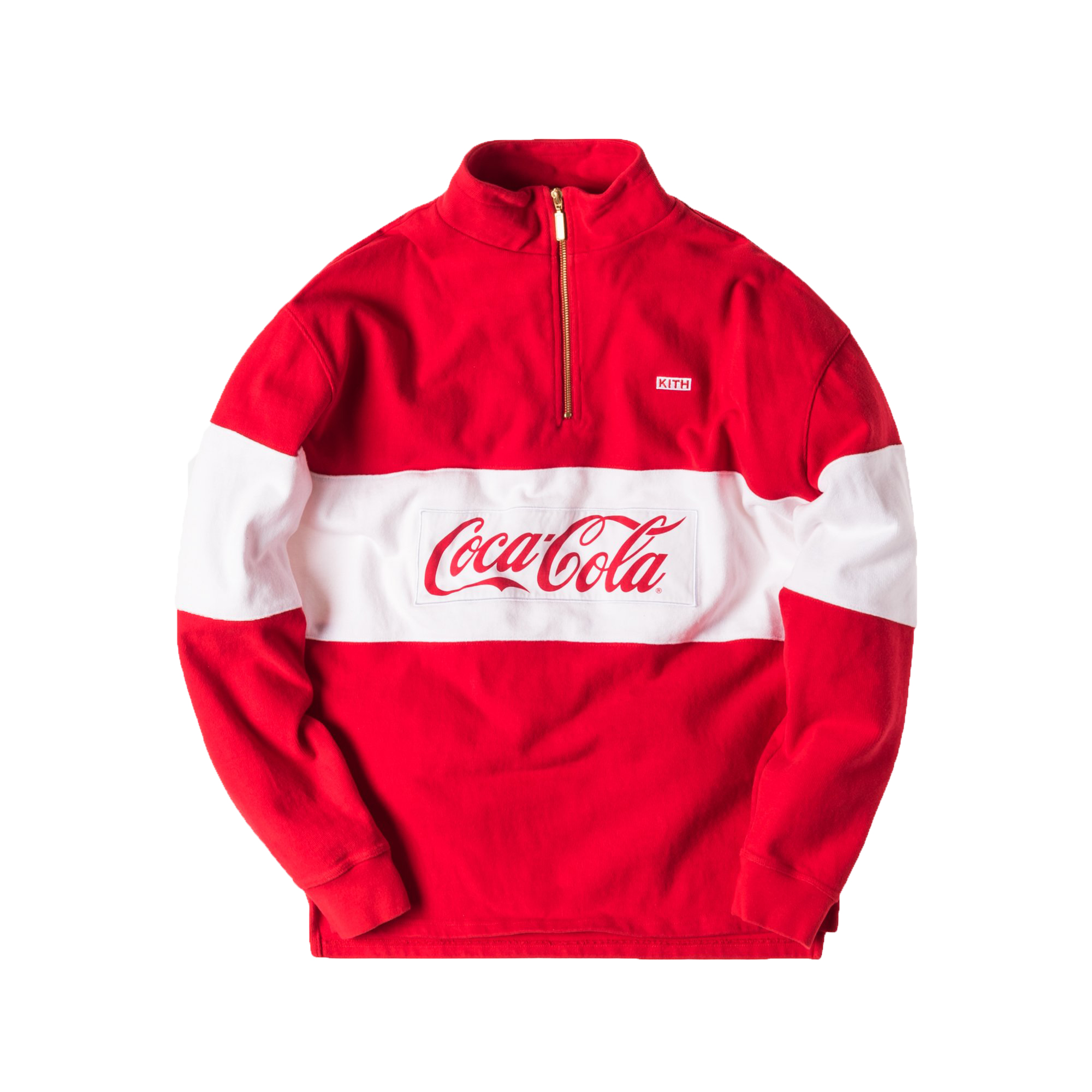 Kith Coca Cola Half Zip Rugby Red