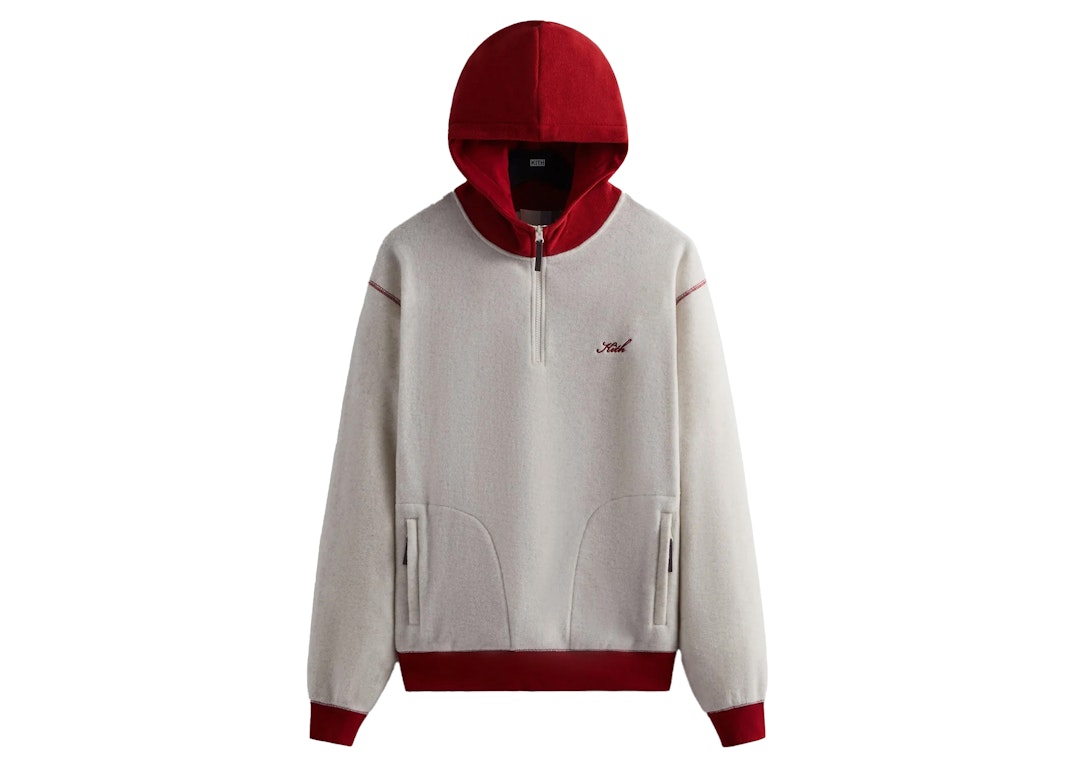 Pre-owned Kith Coleman Quarter Zip Hoodie Oatmeal