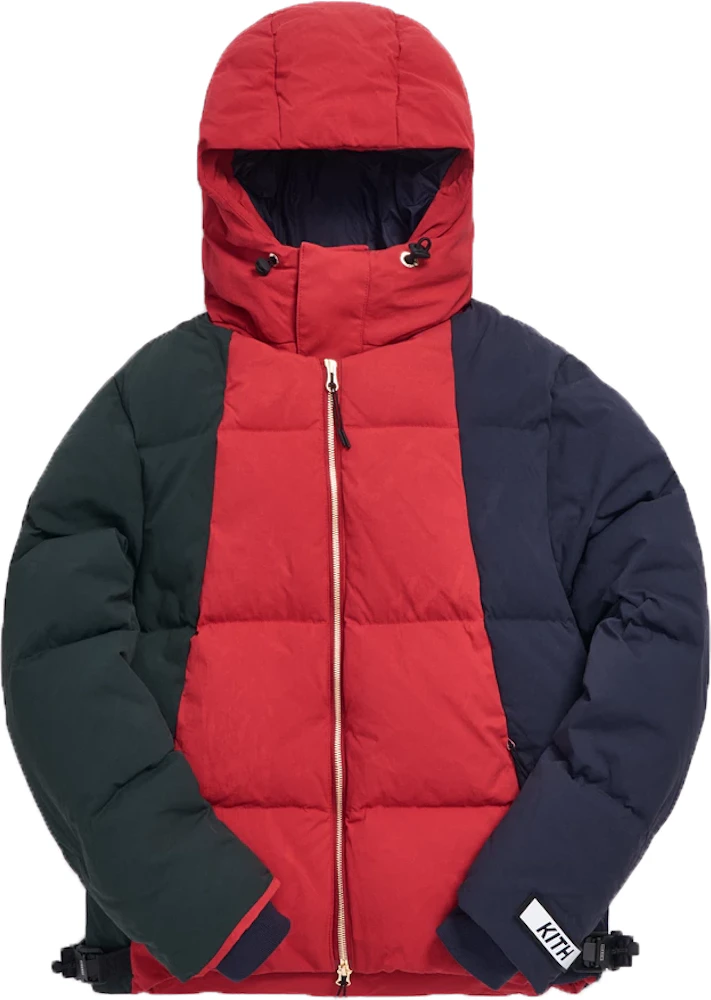 Kith Colorblocked Puffer Jacket Scarlet/Multi Men's - FW19 - US