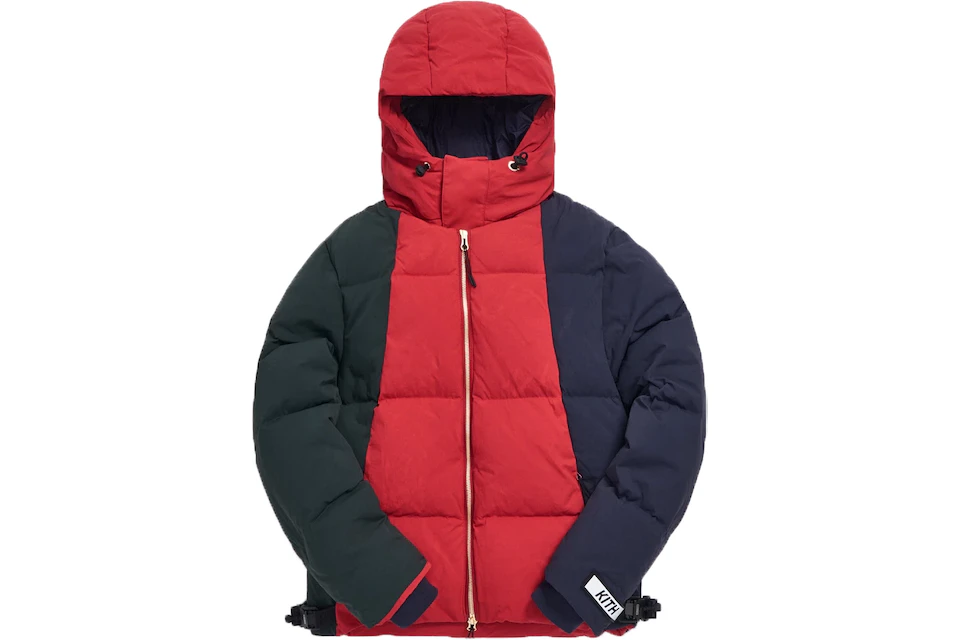Kith Colorblocked Puffer Jacket Scarlet/Multi