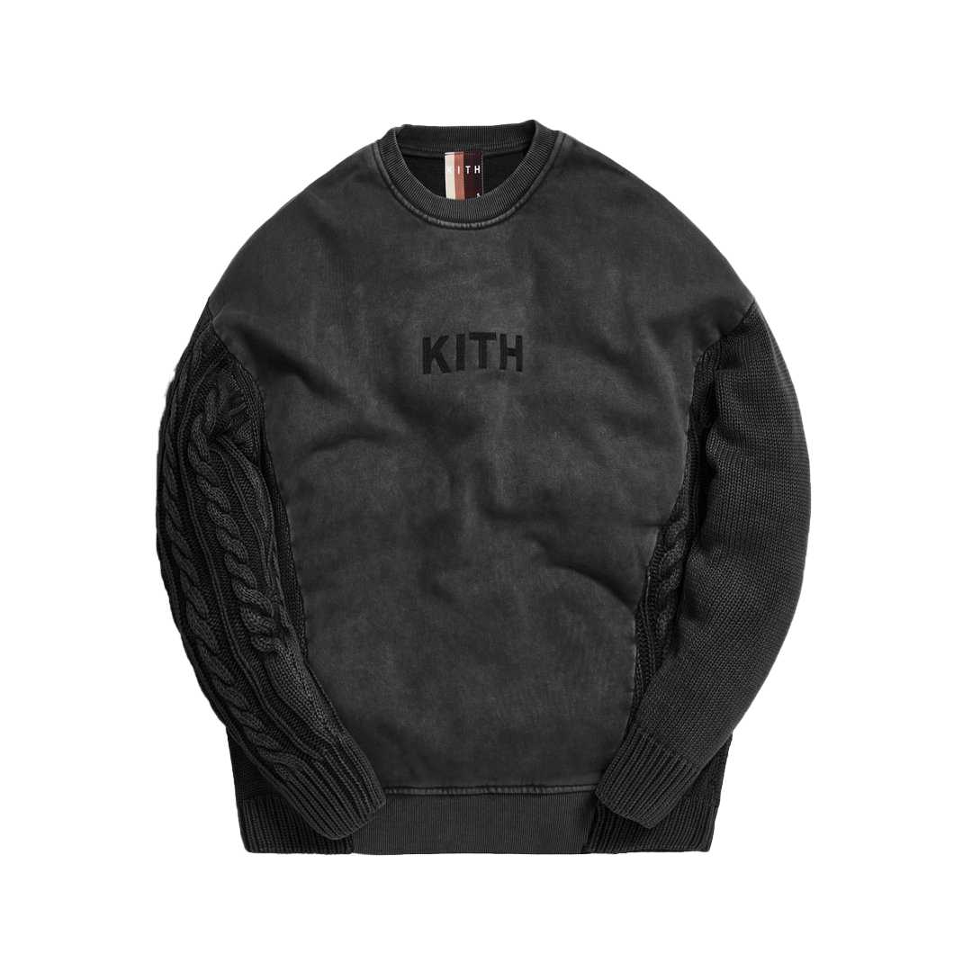 商品新品 KITH combo knit crewneck shark L スウェット