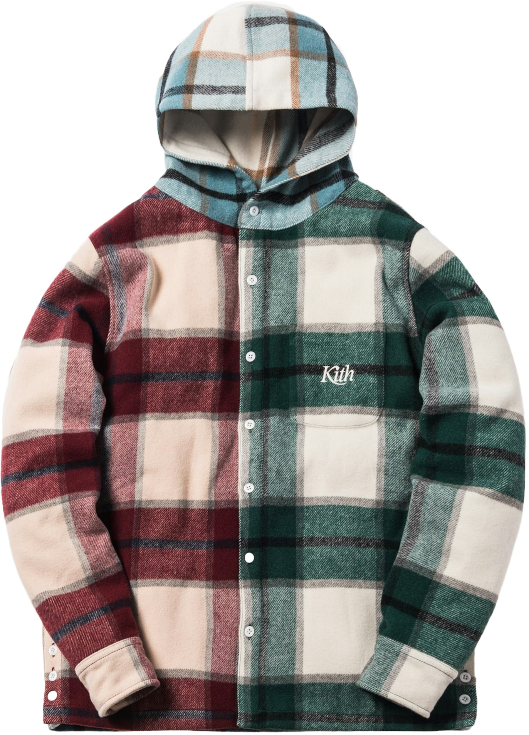 Kith Combo Plaid Flannel Hooded Shirt Multi - FW18