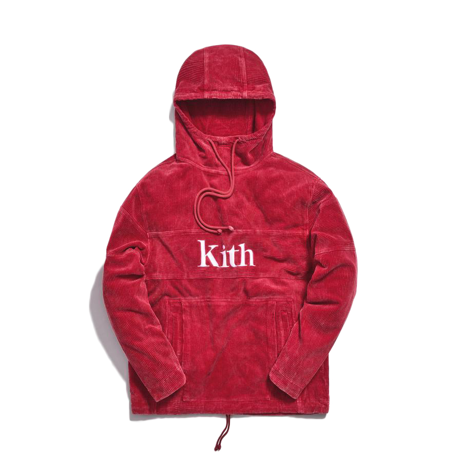 Kith Corduroy Double Pocket Hoodie Red Men's - FW19 - US