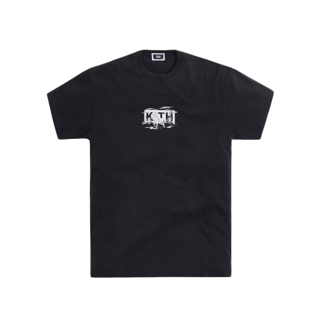 Kith Cowgirl Classic Logo Vintage Tee Black Men's - SS21 - US