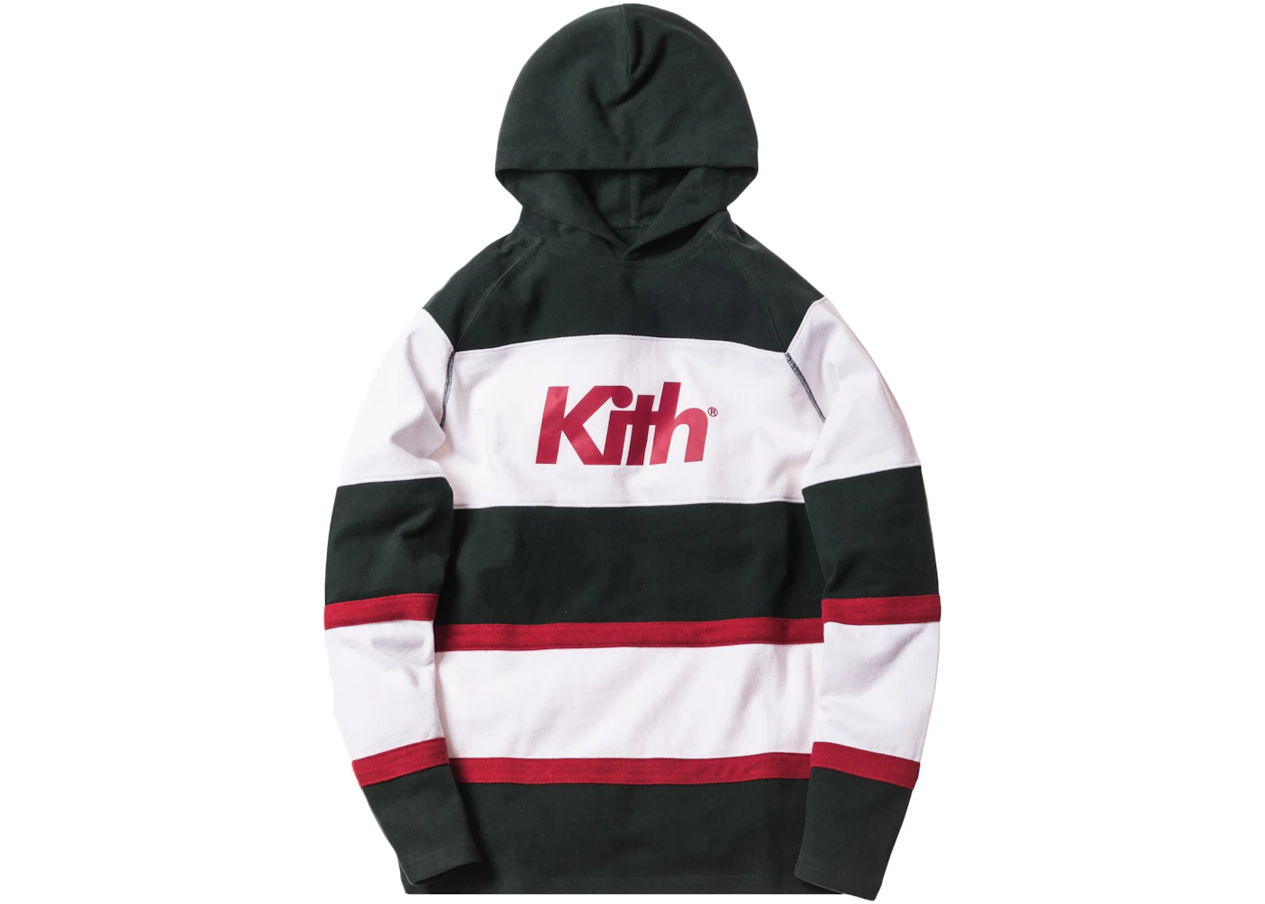 Kith Delk Paneled Hoodie Forest Green Men's - SS18 - GB