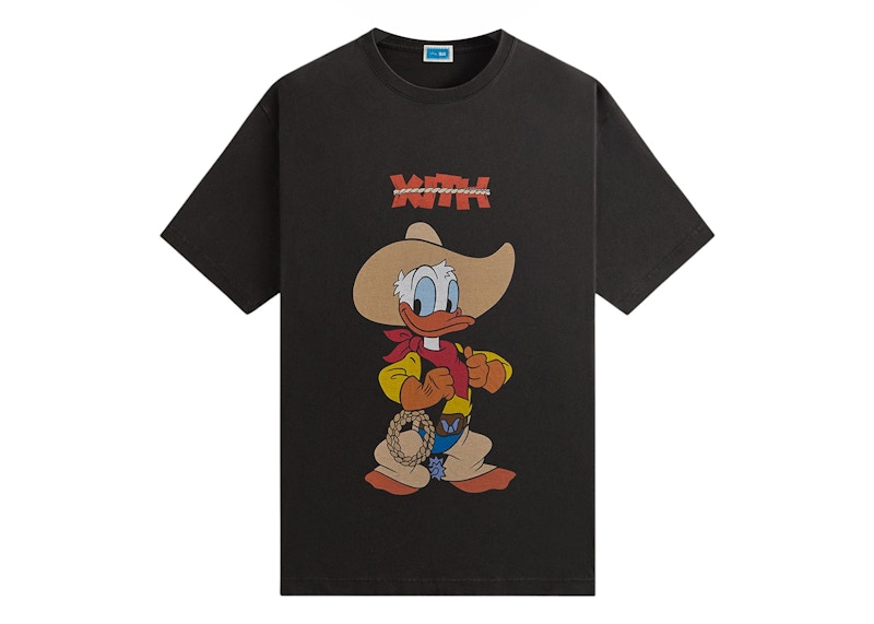 Kith Disney Donald Duck Cowboy Vintage Tee Black Men's Kith Disney Donald Duck Cowboy Vintage Tee Black Men's