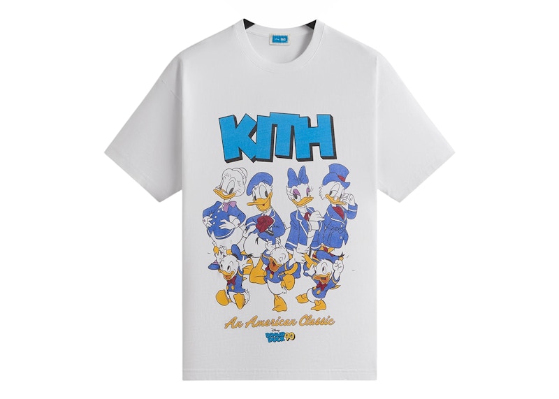 2025年新作アイテムが続々登場 Disney Kith Donald Men's White Tee Vintage Family Duck トップス