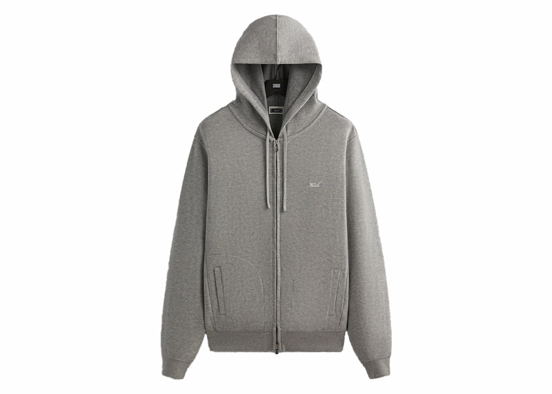 Kith Double Face Williams V Full Zip Hoodie Mid Heather Grey Men s FW24 US