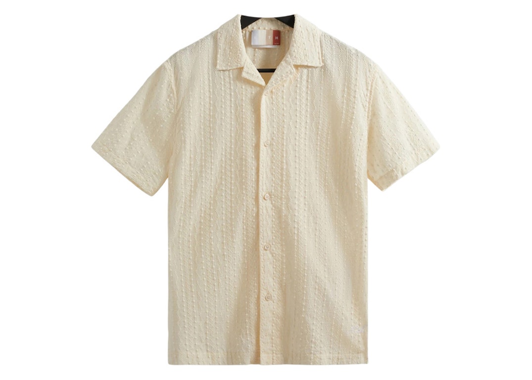 Pre-owned Kith Embroidered Voile Thompson Camp Collar Shirt White