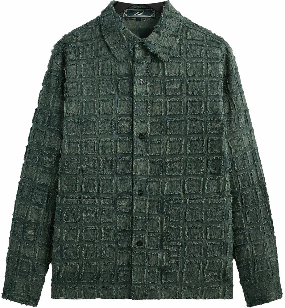 Louis Vuitton Printed Cotton Fil Coupe Overshirt Green. Size 4L