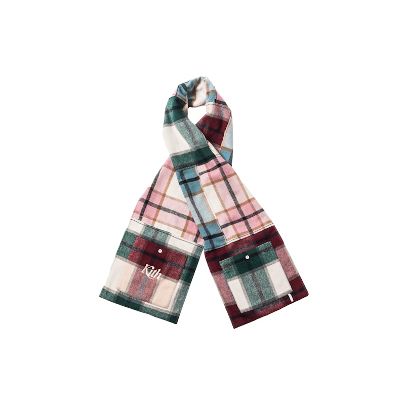 Kith Flannel Patchwork Scarf Green/Orange - FW18 - TW