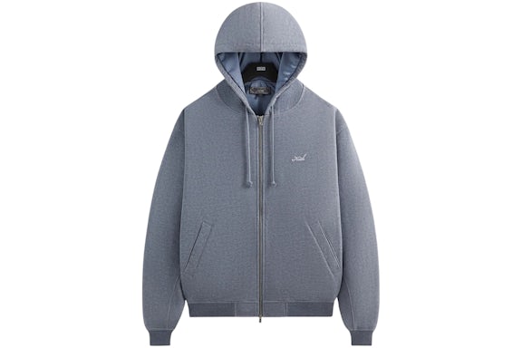 Kith Fleece Avery Hooded Bomber Jacket Elevation Heather