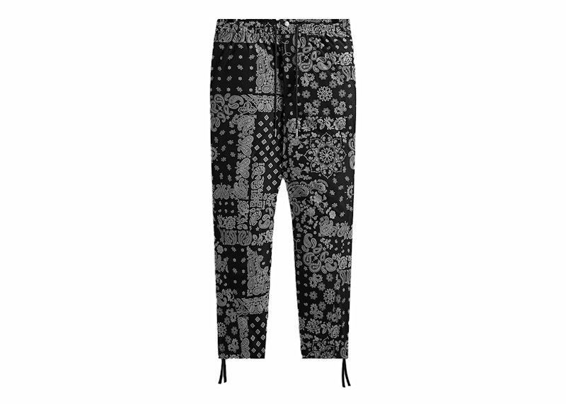 Kith Flocked Deconstructed Bandana Mercer 8 Pant Black Men's - FW24 - US